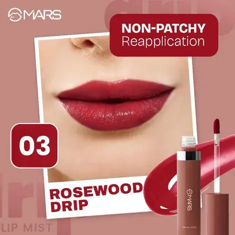 Mars Drip Lip Mist for Women (4.5 ml) (03-Rosewood Drip) - Image 3