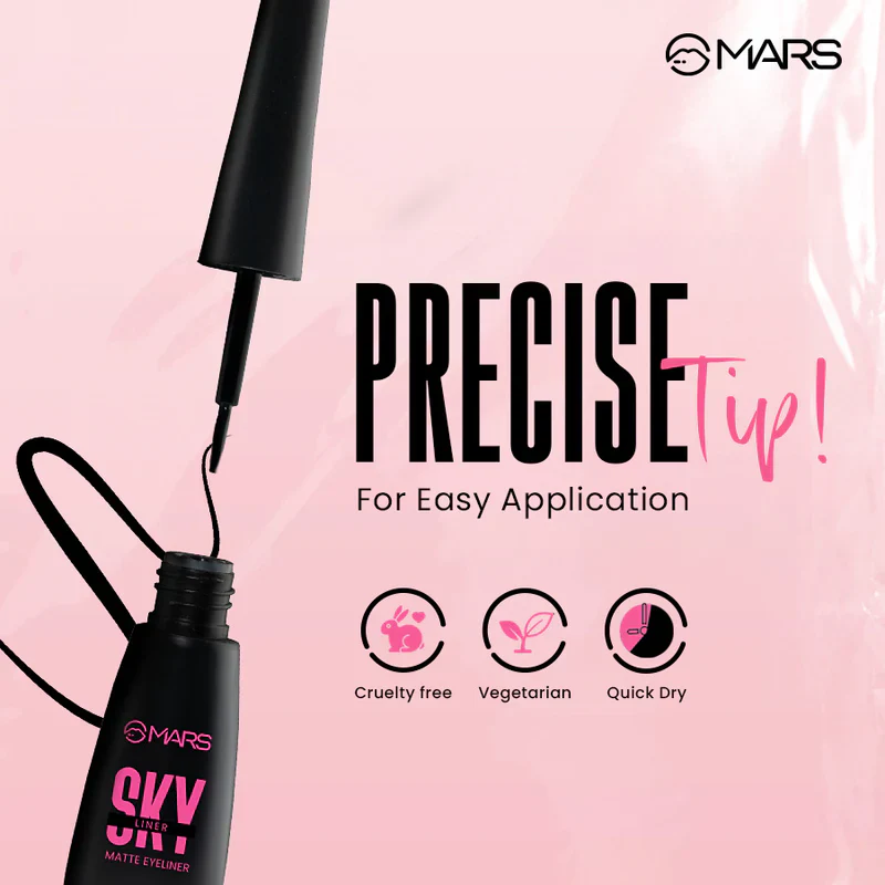 MARS Skyline Smudge Proof Liquid Eyeliner – 4.5ml - Image 2