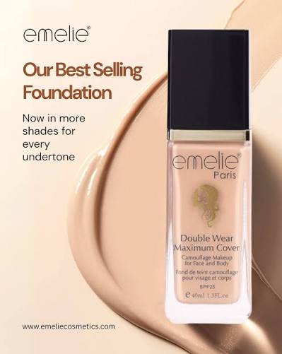 Emelie Paris Foundation Double Wear & Maximum Cover Foundation