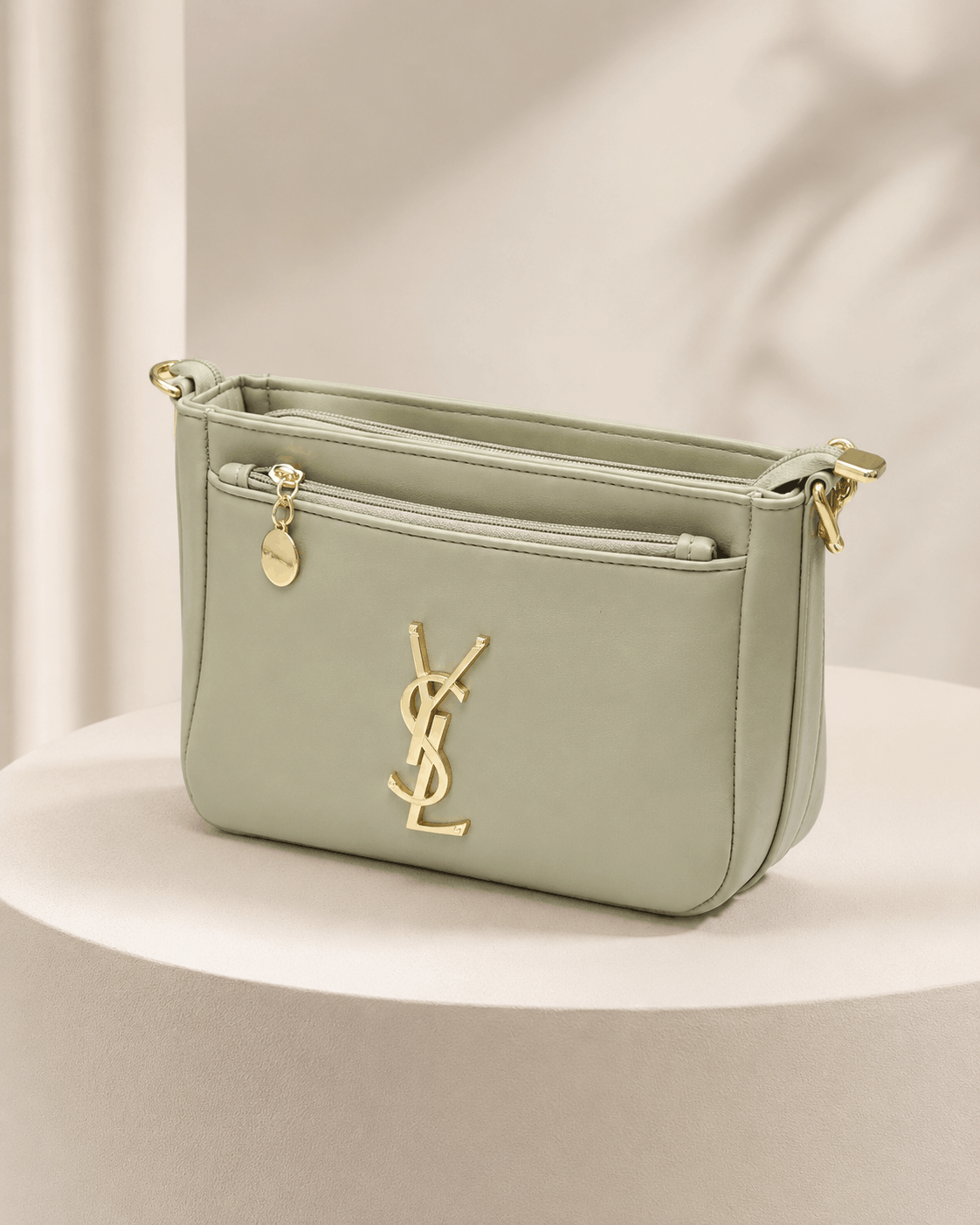Elegant Monogram Multi-Compartment Shoulder Bag