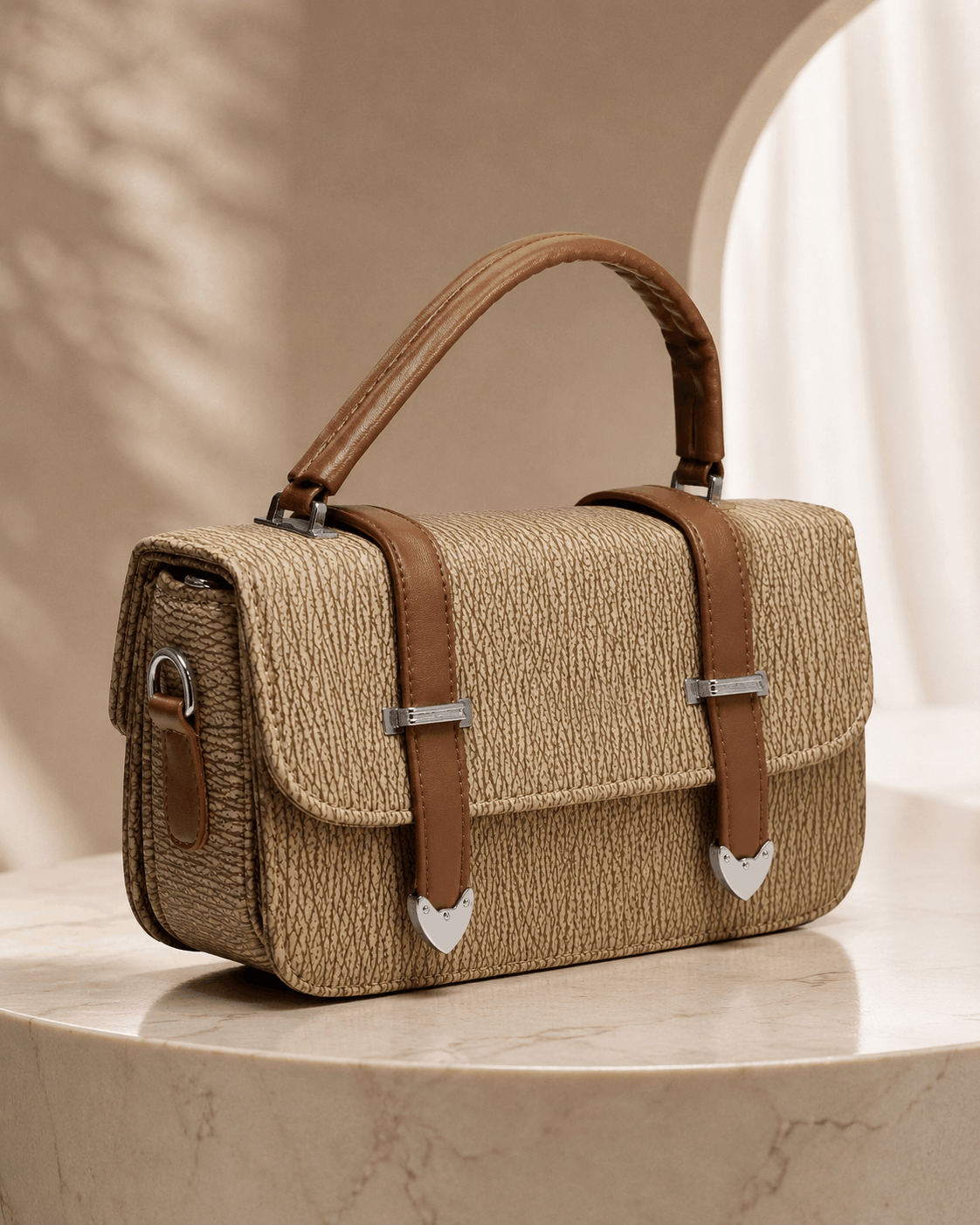 Classic Textured Satchel Handbag