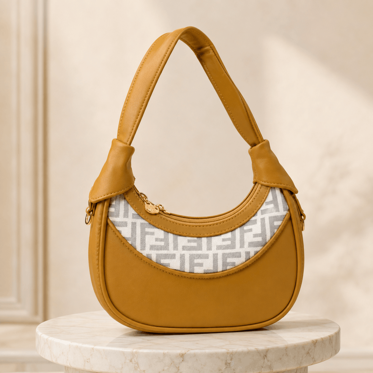 Mustard Crescent Shoulder Bag