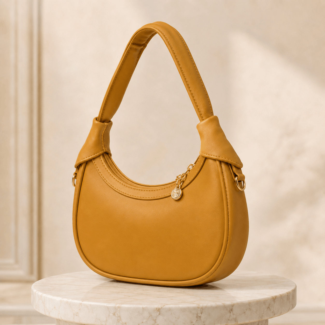 Mustard Crescent Shoulder Bag - Image 2